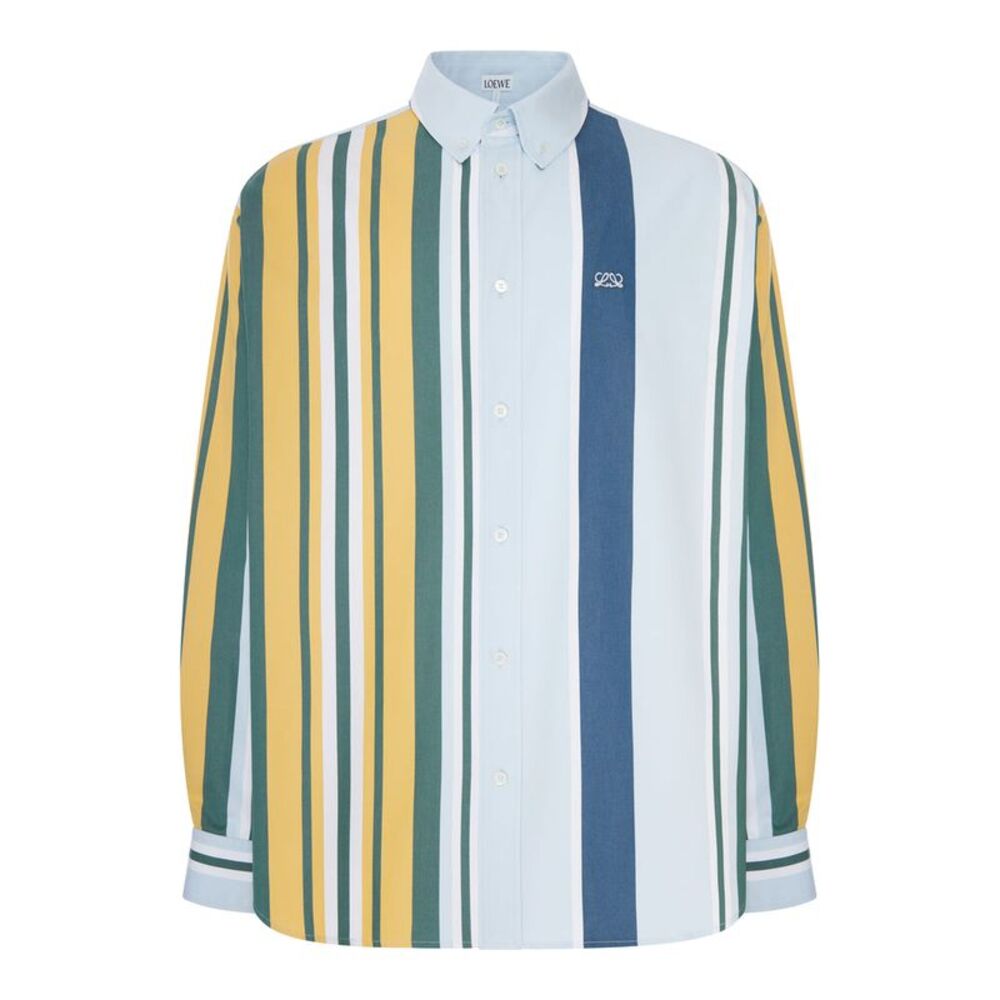 Loewe Men Mid-Weight Striped Cotton Twill Shirt
